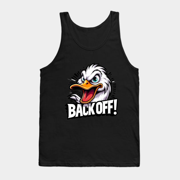 Angry White Duck 'BACK OFF!' Tank Top by PixelProphets